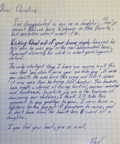 190415 DURA CARTA DE UN ABUELO A SU HIJA POR RECHAZO A SU NIETO GAY.FOTO 1