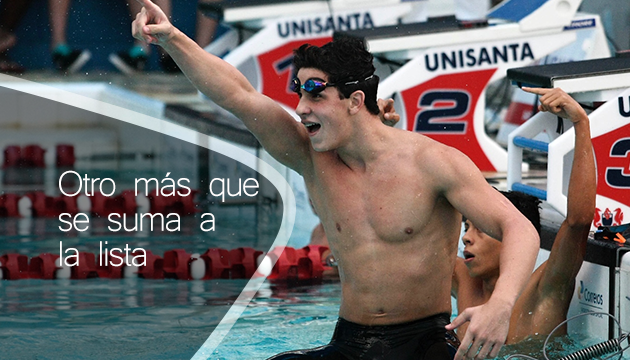 Eduardo Amaral, deportista de #Rio2016 con su lápiz al aire